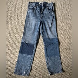 Abercrombie & Fitch Ultra High Rise Ankle Straight Patchwork Size 2